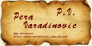 Pera Varadinović vizit kartica